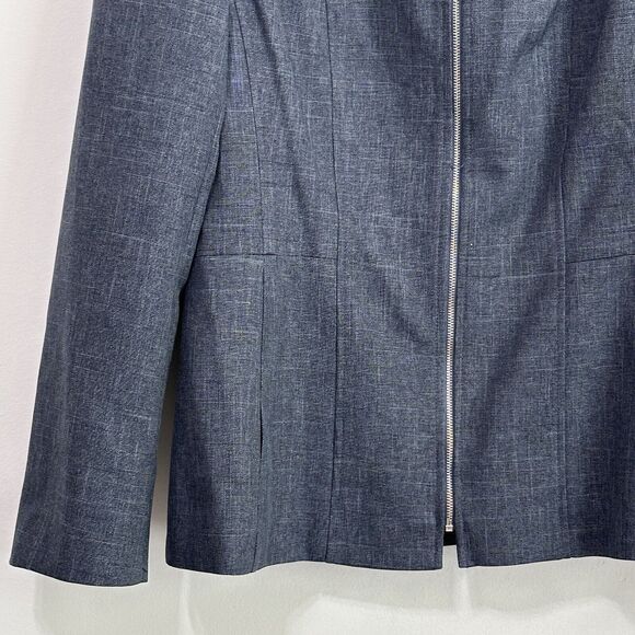 John Meyer Blazer 10 Zip Front Denim Blue Suit Business Career Classic Party NEW - Picture 4 of 12